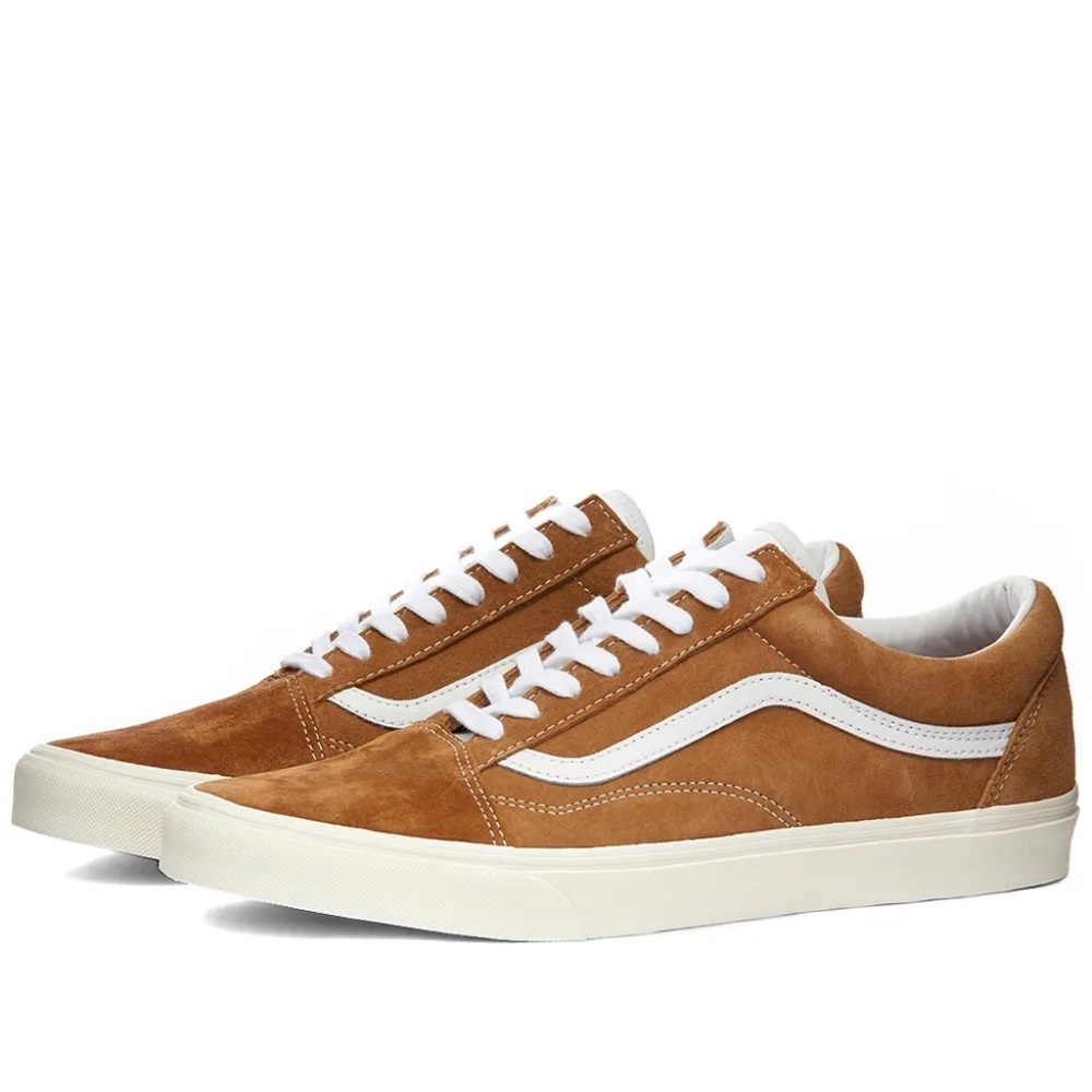 Vans UA Old Skool in Brown Sugar and Snow White - 6 (M) /7.5 (W)